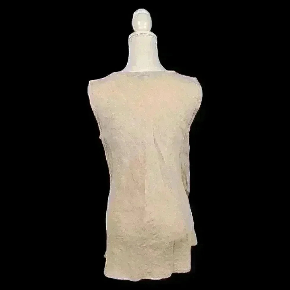 MARILIU MODA Woman's BEIGE/NUDE Shirt TUNIC Multi Layer Texture ITALY size Med - Picture 5 of 10